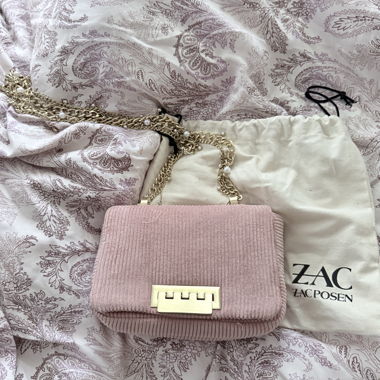 Borsa a tracolla in velluto a coste rosa