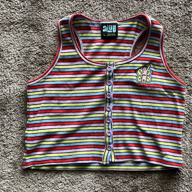Colorful crop top with buttons 