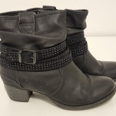 Black High-Heel Ankle Boots
