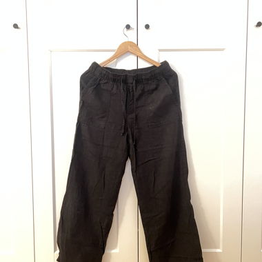 Gap 100% Leinen Hose mit Kordelzug Schwarz