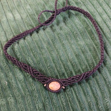 Schwarze Macrame Halskette Handgemacht