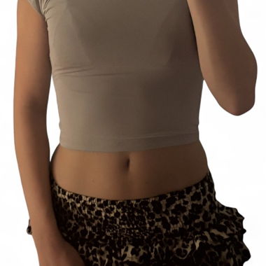 Beiges rückenfreies Crop Top