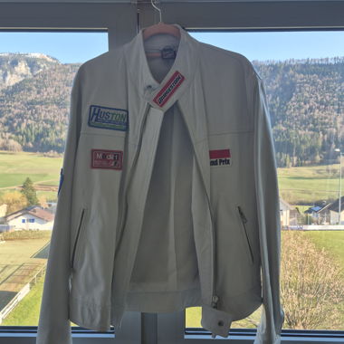 Blouson cuir blanc Formule 01 Grand Prix