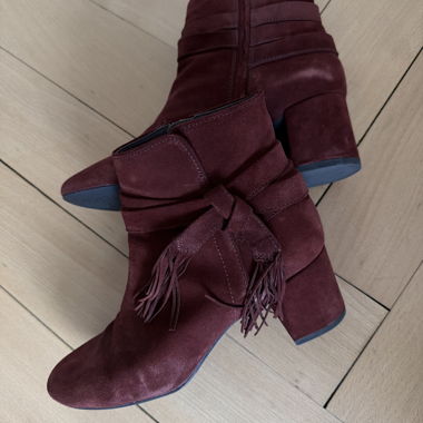 Bottines aus Wildleder - Burgunderrot