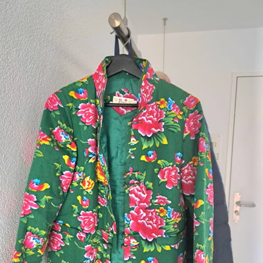 Cotton Floral Print Jacket  - Size M