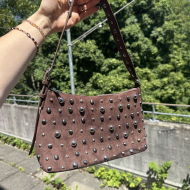 Y2K Studded Handbag Bershka suede-look