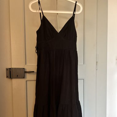 Black open back dress