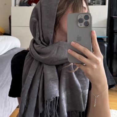 Balaclava Kaschmir Schal Grau/Silber