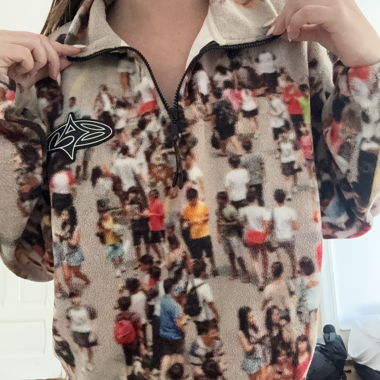 Fleece Pullover mit Print