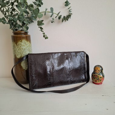 Pochette vintage effet peau de serpent