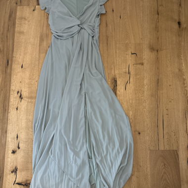 Light Blue Wrap Dress for Maternity