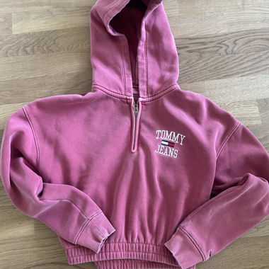 Felpa Tommy Jeans cropped rosa