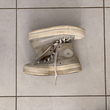 Baskets montantes Converse All Star beige/argent