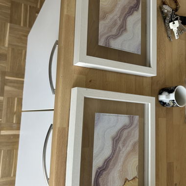 Set of framed abstract wall prints