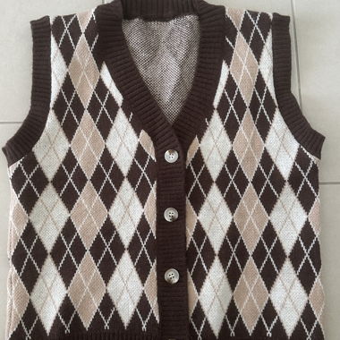 Argyle Knit Sweater Vest