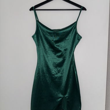 Minidress in raso verde