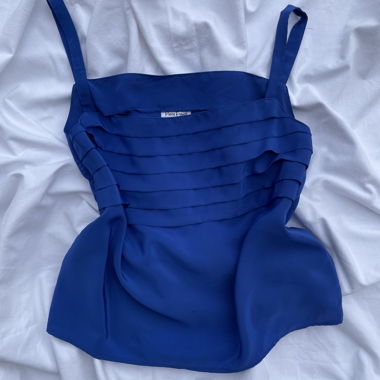 Blouse bleue Pierre Cardin taille M-L