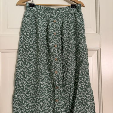 Floral Green Midi Skirt