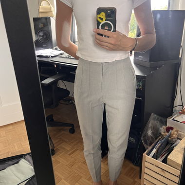 Pantalon Costume Élégant Taille Haute