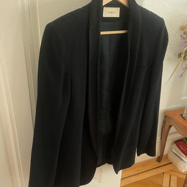 Blazer nero ba&sh con collo a scialle