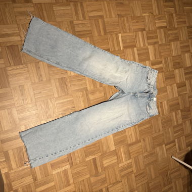 Weite Jeans in Hellblau, Wide Leg, Gr. 40