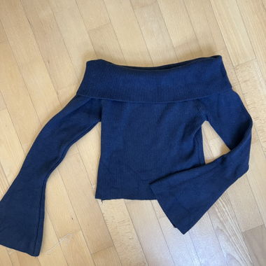 Maglione Off-Shoulder Blu Scuro, Taglia 36