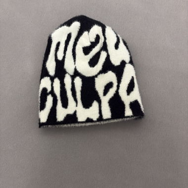 Black and white beanie mea culpa 