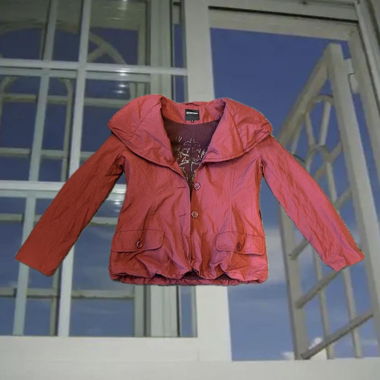 𐙚 Pink and burgundy ruffled lightweight jacket 𐙚