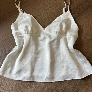 Top Camisole en Satin Blanc