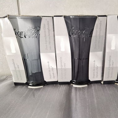 2007 McDonald's Coca Cola Glas Form 1904 3x Grau