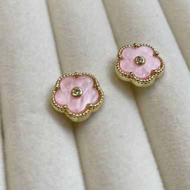Pink Stainless Steel Earrings High Quality Luxury