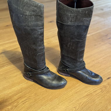 Buffalo Stiefel Grau Leder Winterstiefel Gr. 38