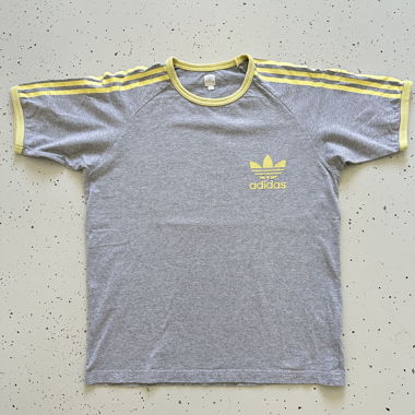 T-shirt Adidas Vintage Originals trefoil grigio/giallo