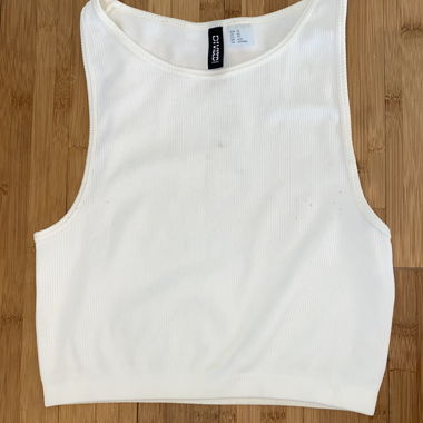 H&M Top, gerippt, weiss, XS, Sommer Must-Have