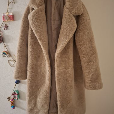 Cappotto teddy lungo beige Elam