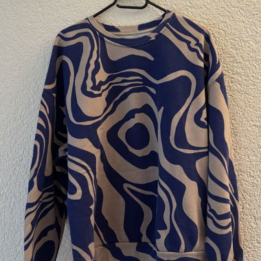 Bershka Sweatshirt Beige/Blau