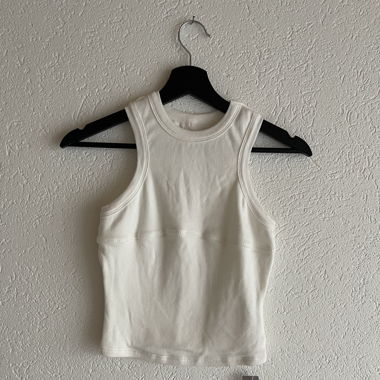 Missguided White Ribbed Tank Top