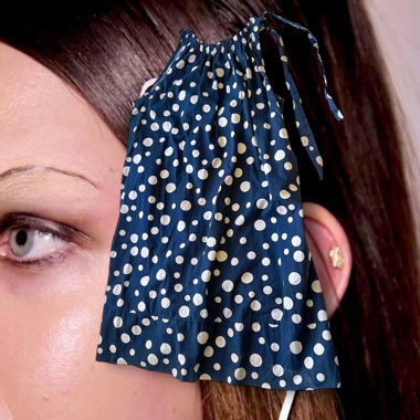 Robe à bretelles en voile à pois