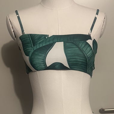 Bikini deux pièces à imprimé feuilles