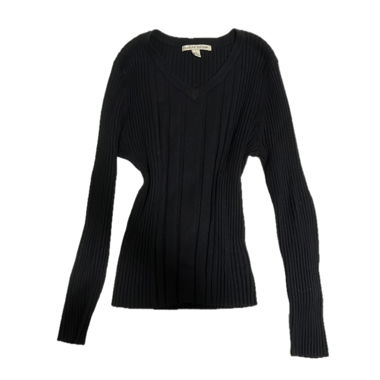 black ribbed long-sleeve top