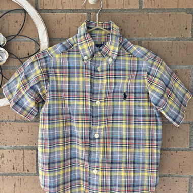Chemise enfant manches courtes à carreaux