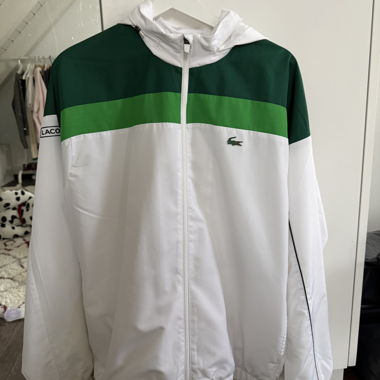 Lacoste Sport Windbreaker Jacket White/Green L
