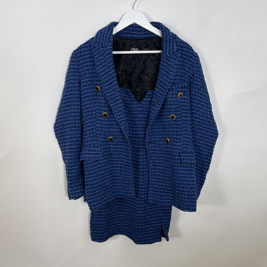 Zara Blau Tweed-Blazer