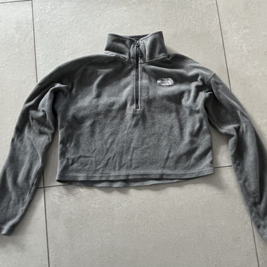 Pile The North Face grigio con mezza cerniera e collo alto