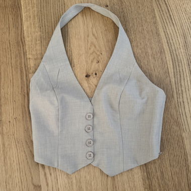 Beige halter waistcoat top