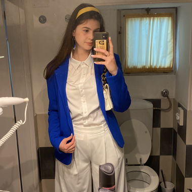 blauer Blazer Oversized
