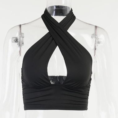 Schwarzes Neckholder-Top