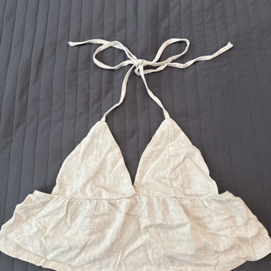 Beige Backless Top