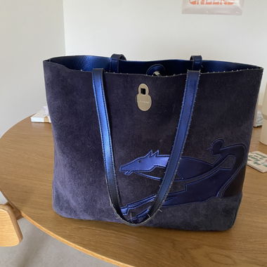 Longchamp bag blue suede