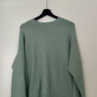Maglione in lana verde/grigio